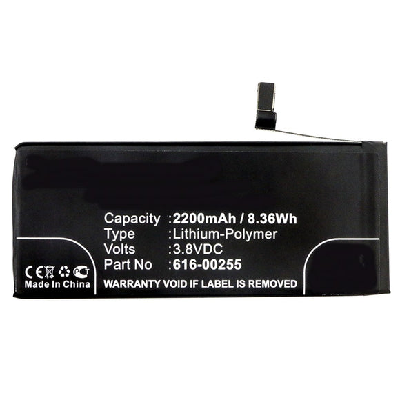 Batteries N Accessories BNA-WB-P9486 Cell Phone Battery - Li-Pol, 3.8V, 2200mAh, Ultra High Capacity - Replacement for Apple 616-00255 Battery