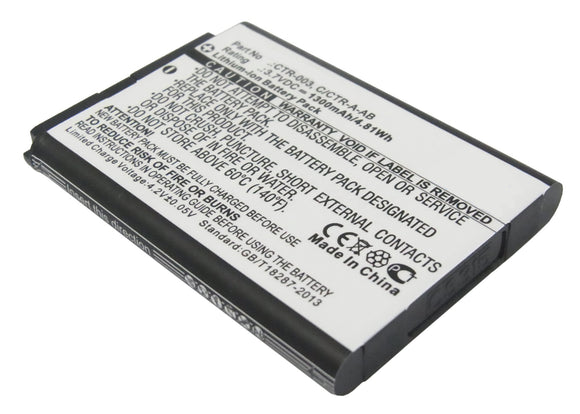 Batteries N Accessories BNA-WB-L8207 Game Console Battery - Li-ion, 3.7V, 1300mAh, Ultra High Capacity Battery - Replacement for Nintendo C/CTR-A-AB, CTR-003 Battery