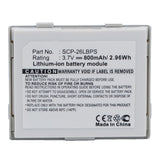 Batteries N Accessories BNA-WB-L13182 Cell Phone Battery - Li-ion, 3.7V, 800mAh, Ultra High Capacity - Replacement for Sanyo SCP-26LBPS Battery
