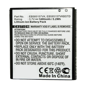 Batteries N Accessories BNA-WB-L13027 Cell Phone Battery - Li-ion, 3.7V, 1400mAh, Ultra High Capacity - Replacement for Samsung EB585157VK Battery