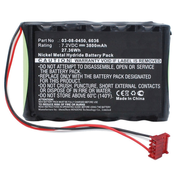 Batteries N Accessories BNA-WB-H9368 Medical Battery - Ni-MH, 7.2V, 3800mAh, Ultra High Capacity - Replacement for Cas Medical 6036 Battery