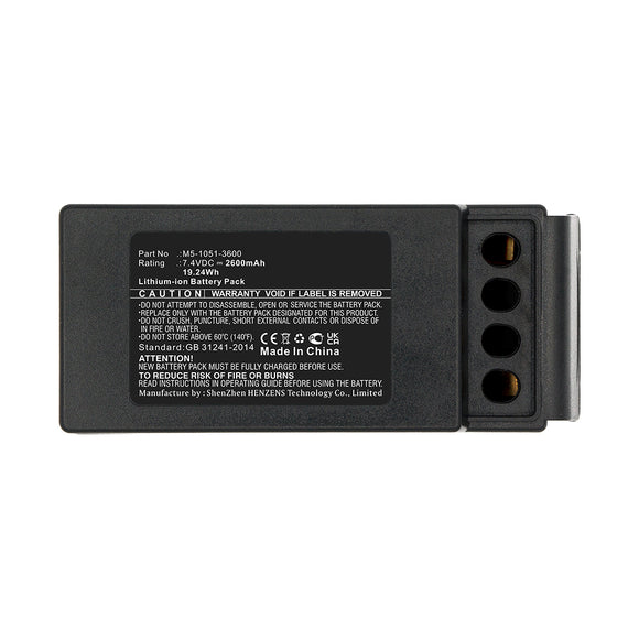 Batteries N Accessories BNA-WB-L15711 Remote Control Battery - Li-ion, 7.4V, 2600mAh, Ultra High Capacity - Replacement for Cavotec M5-1051-3600 Battery