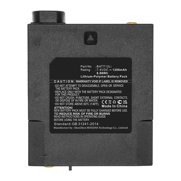 Batteries N Accessories BNA-WB-P14360 2-Way Radio Battery - Li-Pol, 7.4V, 1200mAh, Ultra High Capacity - Replacement for Midland BATT12Li Battery