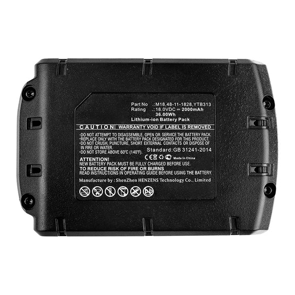 Batteries N Accessories BNA-WB-L15290 Power Tool Battery - Li-ion, 18V, 2000mAh, Ultra High Capacity - Replacement for Milwaukee 2198323 Battery