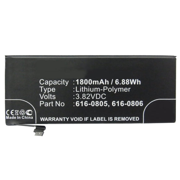 Batteries N Accessories BNA-WB-P9483 Cell Phone Battery - Li-Pol, 3.82V, 1800mAh, Ultra High Capacity - Replacement for Apple 616-0804 Battery