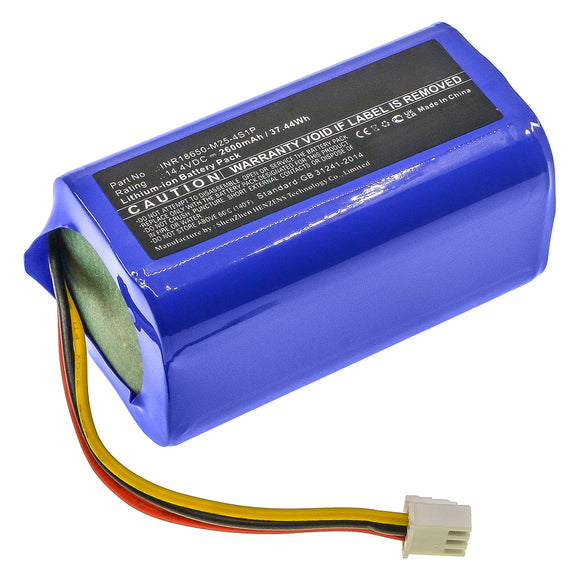 Batteries N Accessories BNA-WB-L17071 Vacuum Cleaner Battery - Li-ion, 14.4V, 2600mAh, Ultra High Capacity - Replacement for Proscenic INR18650-M25-4S1P Battery