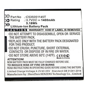 Batteries N Accessories BNA-WB-L10020 Cell Phone Battery - Li-ion, 3.7V, 1400mAh, Ultra High Capacity - Replacement for Blu C535051145T Battery