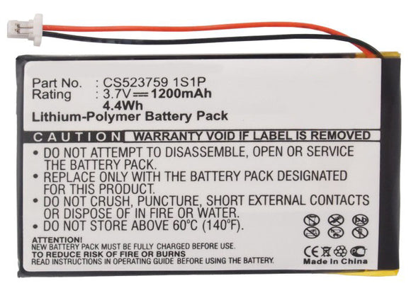 Batteries N Accessories BNA-WB-P7347 Remote Control Battery - Li-Pol, 3.7V, 1200 mAh, Ultra High Capacity Battery - Replacement for Nevo CS5037591S1P Battery