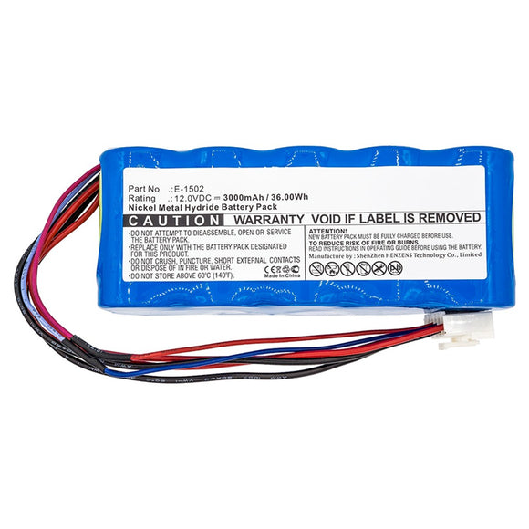 Batteries N Accessories BNA-WB-H10823 Medical Battery - Ni-MH, 12V, 3000mAh, Ultra High Capacity - Replacement for BIWATER E-1502 Battery