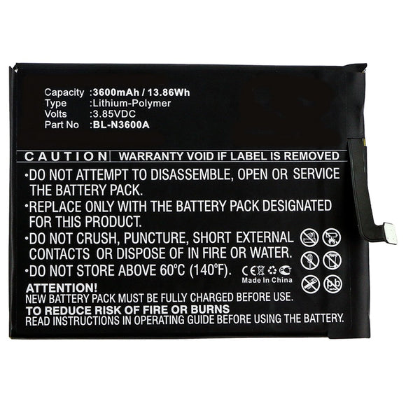 Batteries N Accessories BNA-WB-P11554 Cell Phone Battery - Li-Pol, 3.85V, 3600mAh, Ultra High Capacity - Replacement for GIONEE BL-N3600A Battery