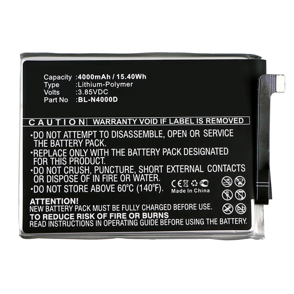 Batteries N Accessories BNA-WB-P11526 Cell Phone Battery - Li-Pol, 3.85V, 4000mAh, Ultra High Capacity - Replacement for GIONEE BL-N4000D Battery