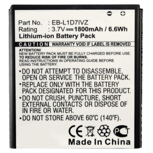 Batteries N Accessories BNA-WB-L3943 Cell Phone Battery - Li-ion, 3.7, 1800mAh, Ultra High Capacity Battery - Replacement for Samsung EB-L1D7IVZ, EB-L1D7IVZBSTD, SAMI515BATS Battery