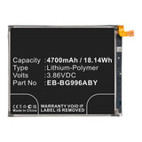 Batteries N Accessories BNA-WB-P13068 Cell Phone Battery - Li-Pol, 3.86V, 4700mAh, Ultra High Capacity - Replacement for Samsung EB-BG996ABY Battery