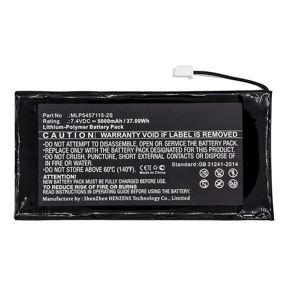 Batteries N Accessories BNA-WB-P12805 Speaker Battery - Li-Pol, 7.4V, 5000mAh, Ultra High Capacity - Replacement for Infinity MLP5457115-2S Battery