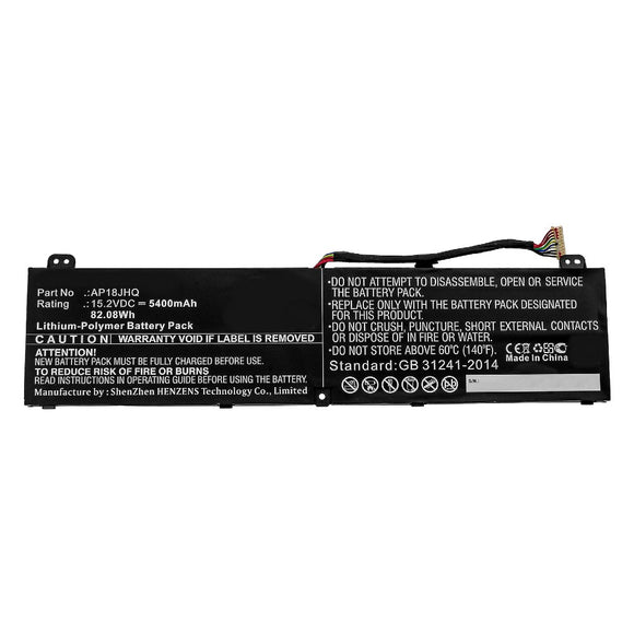 Batteries N Accessories BNA-WB-P10343 Laptop Battery - Li-Pol, 15.2V, 5400mAh, Ultra High Capacity - Replacement for Acer AP18JHQ Battery