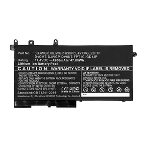 Batteries N Accessories BNA-WB-L15980 Laptop Battery - Li-ion, 11.4V, 4200mAh, Ultra High Capacity - Replacement for Dell D4CMT Battery