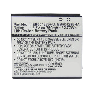 Batteries N Accessories BNA-WB-L13158 Cell Phone Battery - Li-ion, 3.7V, 750mAh, Ultra High Capacity - Replacement for Samsung EB504239HA Battery