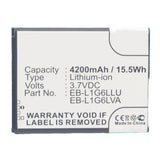 Batteries N Accessories BNA-WB-L16899 Cell Phone Battery - Li-ion, 3.7V, 4200mAh, Ultra High Capacity - Replacement for Samsung EB-L1G6LLUC Battery