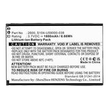 Batteries N Accessories BNA-WB-L17106 Cell Phone Battery - Li-ion, 3.7V, 1800mAh, Ultra High Capacity - Replacement for Wiko S104-U59000-038 Battery