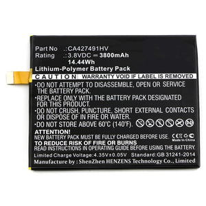 Batteries N Accessories BNA-WB-P10026 Cell Phone Battery - Li-Pol, 3.8V, 3800mAh, Ultra High Capacity - Replacement for BQ CA427491HV Battery
