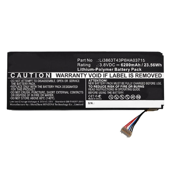 Batteries N Accessories BNA-WB-P7302 Projector Battery - Li-Pol, 3.8V, 6200 mAh, Ultra High Capacity Battery - Replacement for AT&T Li3863T43P6HA03715 Battery