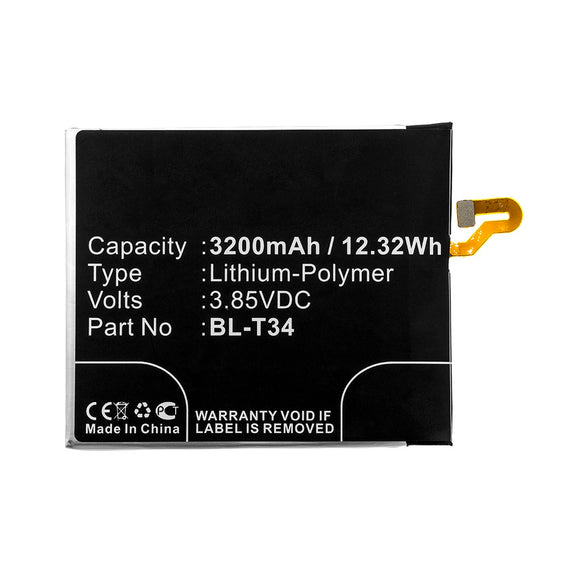 Batteries N Accessories BNA-WB-P12320 Cell Phone Battery - Li-Pol, 3.85V, 3200mAh, Ultra High Capacity - Replacement for LG BL-T34 Battery
