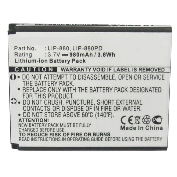 Batteries N Accessories BNA-WB-L8881-PL Player Battery - Li-ion, 3.7V, 980mAh, Ultra High Capacity - Replacement for Sony LIP-880 Battery