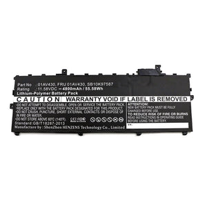 Batteries N Accessories BNA-WB-P12662 Laptop Battery - Li-Pol, 11.58V, 4800mAh, Ultra High Capacity - Replacement for Lenovo ASM SB10K97587 Battery