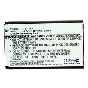 Batteries N Accessories BNA-WB-L16777 Cell Phone Battery - Li-ion, 3.7V, 800mAh, Ultra High Capacity - Replacement for Alcatel TB-40BA Battery