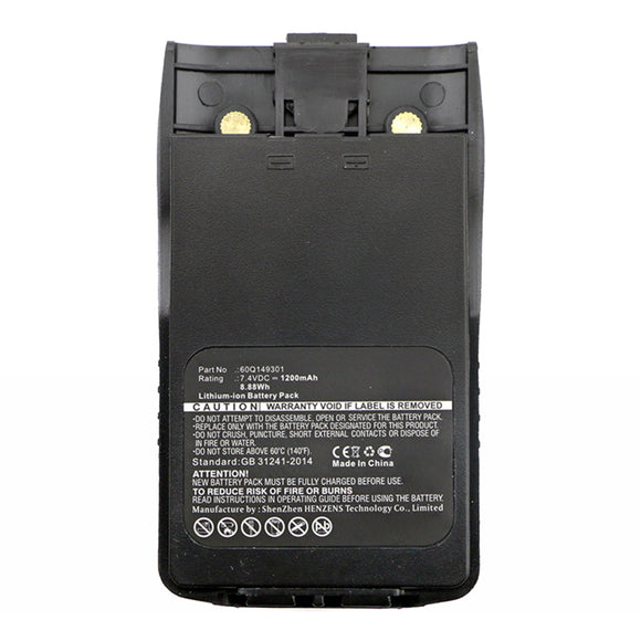 Batteries N Accessories BNA-WB-L14388 2-Way Radio Battery - Li-ion, 7.4V, 1200mAh, Ultra High Capacity - Replacement for Motorola 60Q149301 Battery