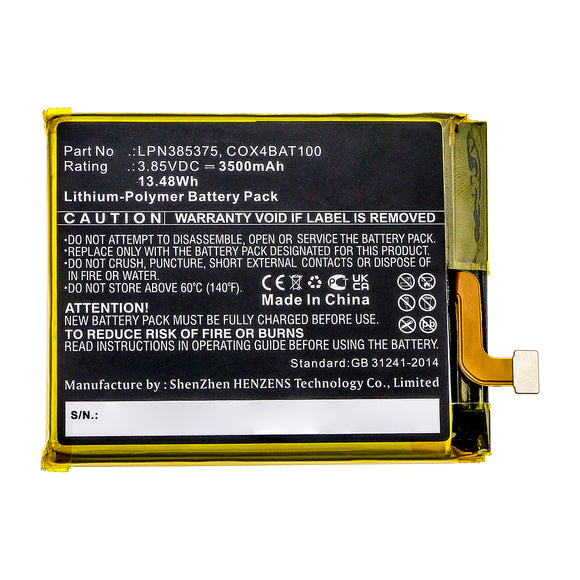 Batteries N Accessories BNA-WB-P15542 Cell Phone Battery - Li-Pol, 3.85V, 3500mAh, Ultra High Capacity - Replacement for Crosscall LPN385375 Battery