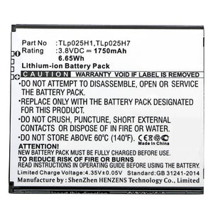 Batteries N Accessories BNA-WB-L8381 Cell Phone Battery - Li-ion, 3.8V, 1750mAh, Ultra High Capacity Battery - Replacement for Alcatel TLp025H1, TLp025H7 Battery