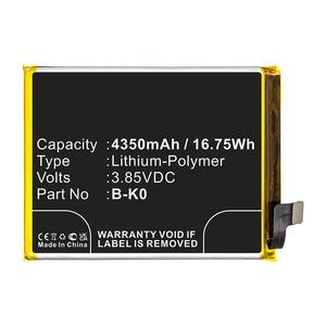 Batteries N Accessories BNA-WB-P15686 Cell Phone Battery - Li-Pol, 3.85V, 4350mAh, Ultra High Capacity - Replacement for VIVO B-K0 Battery