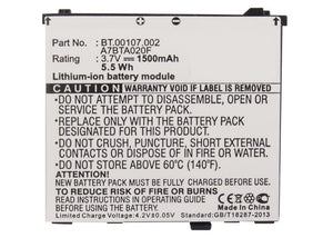 Batteries N Accessories BNA-WB-L3005 Cell Phone Battery - Li-Ion, 3.7V, 1500 mAh, Ultra High Capacity Battery - Replacement for Acer A7BTA020F Battery