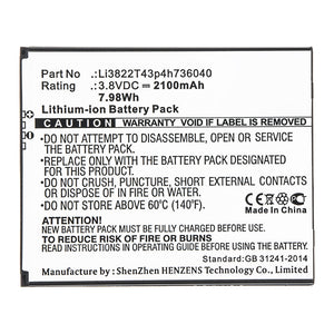 Batteries N Accessories BNA-WB-L13987 Cell Phone Battery - Li-ion, 3.8V, 2100mAh, Ultra High Capacity - Replacement for VODAFONE Li3822T43p4h736040 Battery