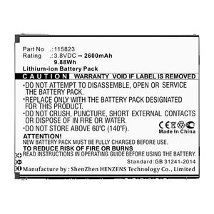 Batteries N Accessories BNA-WB-L14006 Cell Phone Battery - Li-ion, 3.8V, 2600mAh, Ultra High Capacity - Replacement for Wiko 115823 Battery