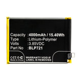 Batteries N Accessories BNA-WB-P14689 Cell Phone Battery - Li-Pol, 3.85V, 4000mAh, Ultra High Capacity - Replacement for OPPO BLP721 Battery