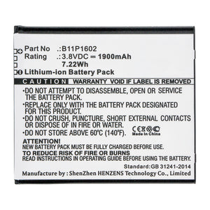 Batteries N Accessories BNA-WB-L15491 Cell Phone Battery - Li-ion, 3.8V, 1900mAh, Ultra High Capacity - Replacement for Asus B11P1602 ( 1ICP5/57/61 ) Battery