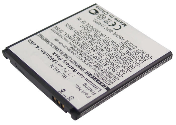 Batteries N Accessories BNA-WB-L3839 Cell Phone Battery - Li-ion, 3.7, 1200mAh, Ultra High Capacity Battery - Replacement for LG BL-48LN Battery