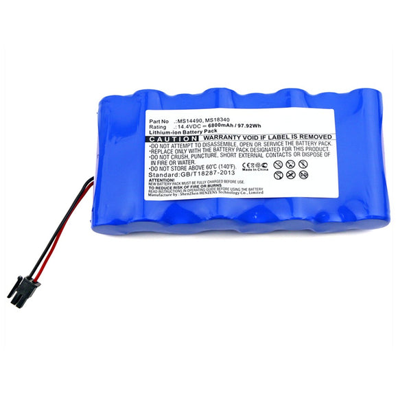 Batteries N Accessories BNA-WB-L9380 Medical Battery - Li-ion, 14.4V, 6800mAh, Ultra High Capacity - Replacement for Critikon Systems EPP-100C Battery