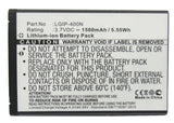 Batteries N Accessories BNA-WB-L3838 Cell Phone Battery - Li-ion, 3.7, 1500mAh, Ultra High Capacity Battery - Replacement for AT&T LGIP-400N Battery