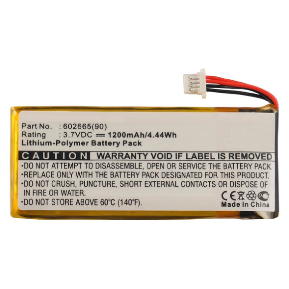 Batteries N Accessories BNA-WB-P15029 GPS Battery - Li-Pol, 3.7V, 1200mAh, Ultra High Capacity - Replacement for Insignia 602665(90) Battery