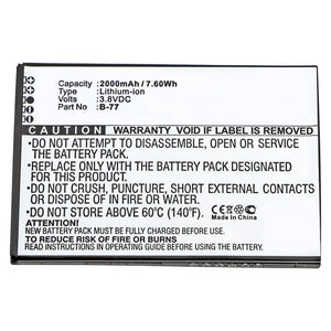 Batteries N Accessories BNA-WB-L9910 Cell Phone Battery - Li-ion, 3.8V, 2000mAh, Ultra High Capacity - Replacement for BBK B-77 Battery