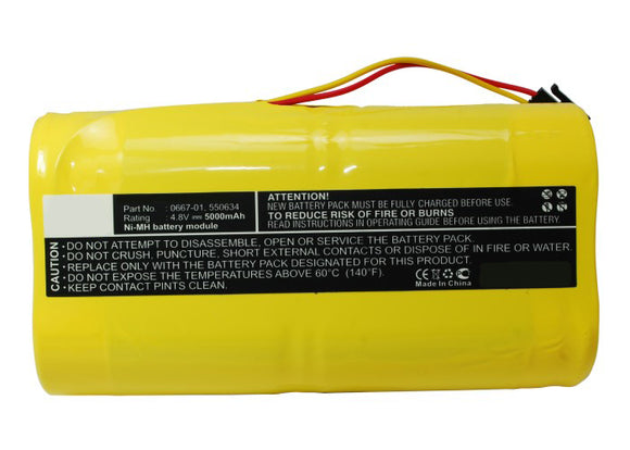 Batteries N Accessories BNA-WB-H8538 Equipment Battery - Ni-MH, 4.8V, 5000mAh, Ultra High Capacity Battery - Replacement for Laser Alignment 0667-01, 550634 Battery