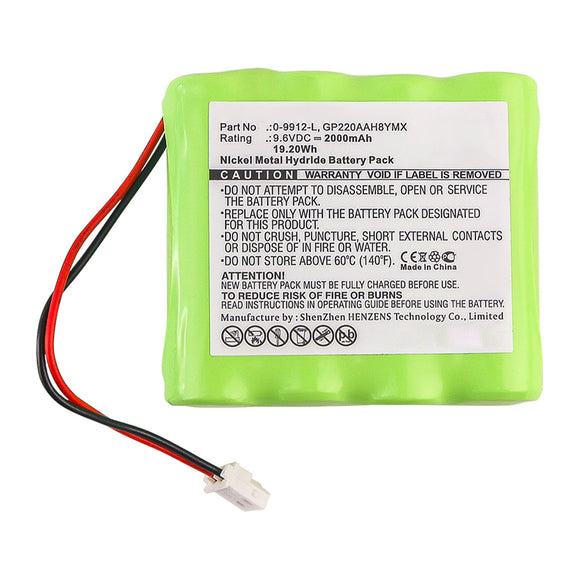 Batteries N Accessories BNA-WB-H13920 Alarm System Battery - Ni-MH, 9.6V, 2000mAh, Ultra High Capacity - Replacement for Visonic 0-9912-L Battery