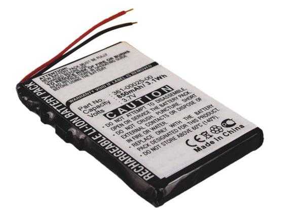 Batteries N Accessories BNA-WB-L4173 GPS Battery - Li-Ion, 3.7V, 850 mAh, Ultra High Capacity Battery - Replacement for Garmin 361-00025-00 Battery