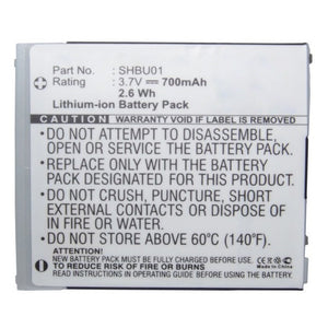 Batteries N Accessories BNA-WB-L13193 Cell Phone Battery - Li-ion, 3.7V, 700mAh, Ultra High Capacity - Replacement for Sharp SHBU01 Battery