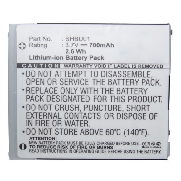 Batteries N Accessories BNA-WB-L13193 Cell Phone Battery - Li-ion, 3.7V, 700mAh, Ultra High Capacity - Replacement for Sharp SHBU01 Battery