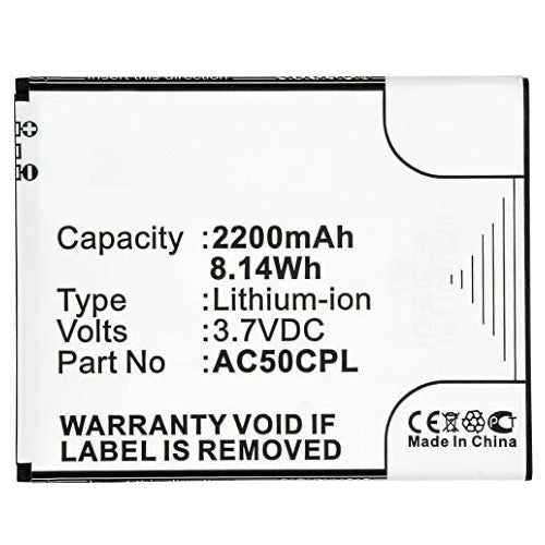 Batteries N Accessories BNA-WB-L8237 Cell Phone Battery - Li-ion, 3.7V, 2200mAh, Ultra High Capacity Battery - Replacement for Archos AC50CPL, BSE70H Battery