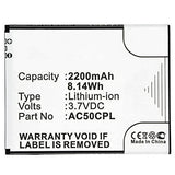 Batteries N Accessories BNA-WB-L8237 Cell Phone Battery - Li-ion, 3.7V, 2200mAh, Ultra High Capacity Battery - Replacement for Archos AC50CPL, BSE70H Battery